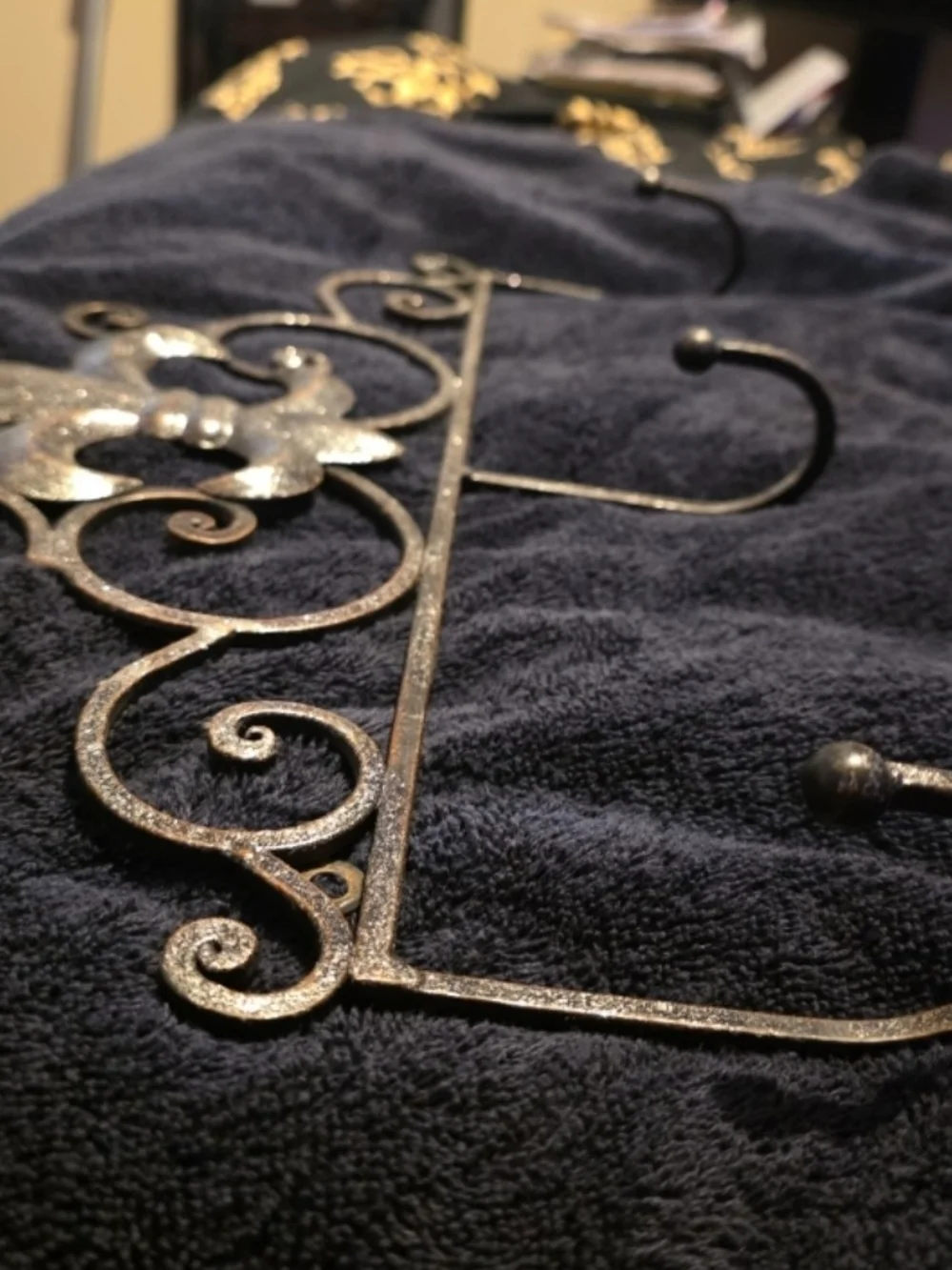 Ornate Metal Wall Accent Hook - Decorative Home Wall Decor